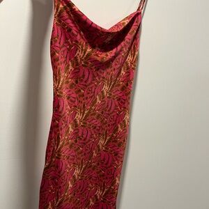 Vibrant Pink and Orange Slip Dress